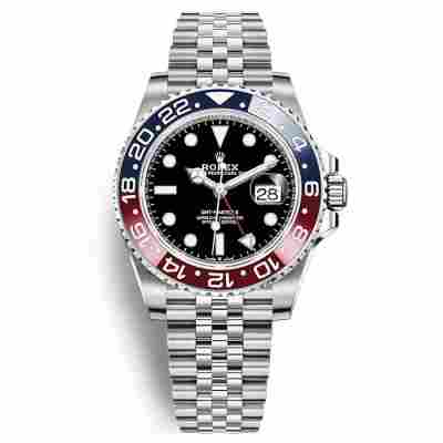 ROLEX GMT MASTER II PEPSI BEZEL 40MM STAINLESS STEEL JUBILEE REF: 126710BLRO