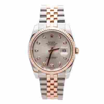 ROLEX DATEJUST 36MM 18K ROSE GOLD JUBILEE DIAMONDS DIAL REF: 116231