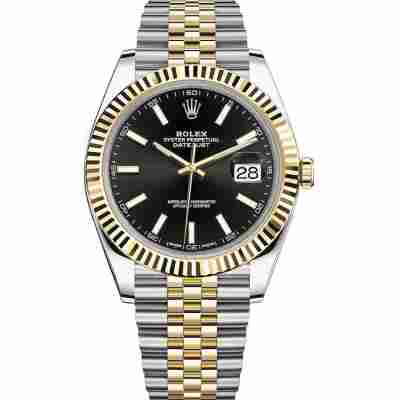 ROLEX DATEJUST 36MM JUBILEE GOLD&STEEL BLACK DIAL REF: 116233