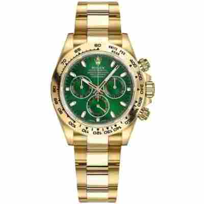 ROLEX DAYTONA 18K YELLOW GOLD GREEN DIAL 40MM REF: 116508