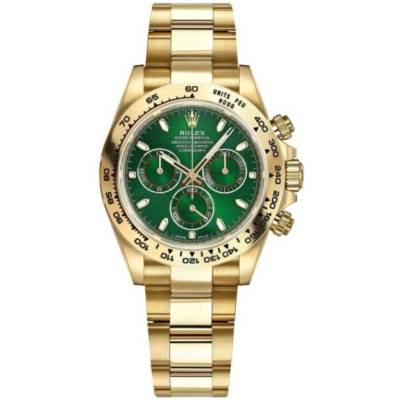 ROLEX DAYTONA 18K YELLOW GOLD GREEN DIAL 40MM REF: 116508