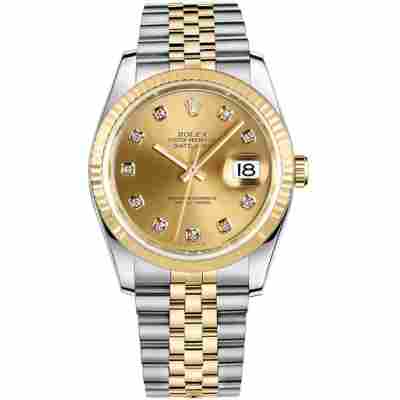 ROLEX DATEJUST GOLD&STEEL 36MM DIAMONDS REF: 116233