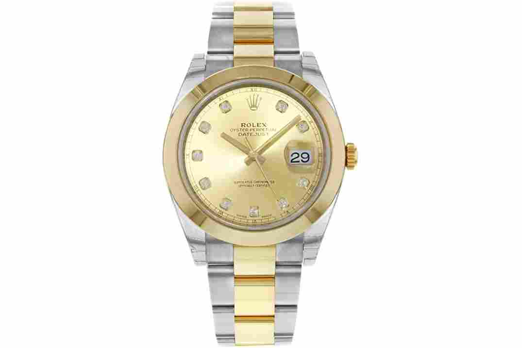 ROLEX DATEJUST 41MM TWO-TONE GOLD&STEEL CHAMPAGNE DIAMOND DIAL REF: 126303