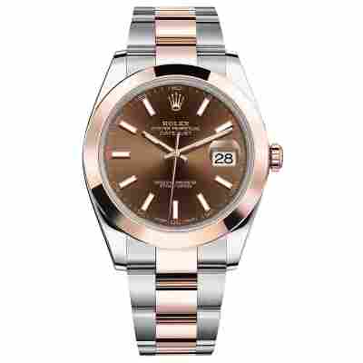 ROLEX DATEJUST 41MM TWO-TONE ROSE GOLD&STEEL CHOCHOLATE DIAL REF: 126301