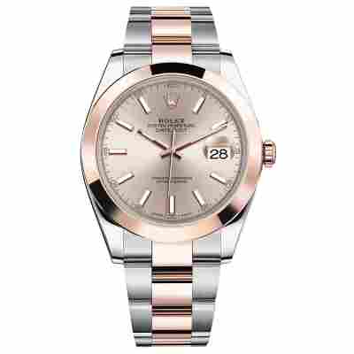 ROLEX DATEJUST 41 MM ROSE GOLD&STEEL PINK DIAL REF: 126301