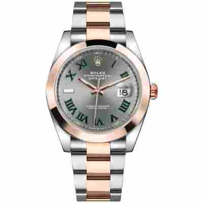 ROLEX DATEJUST 41MM ROSE GOLD&STEEL WIMBLEDON DIAL REF: 126231