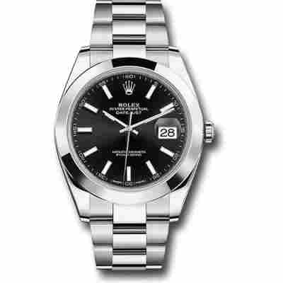 ROLEX DATEJUST 41MM STAINLESS STEEL BLACK DIAL REF: 126300