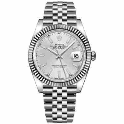 ROLEX DATEJUST 41MM STAINLESS STEEL JUBILEE SILVER INDEX DIAL REF: 126334