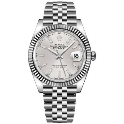 ROLEX DATEJUST 41MM STAINLESS STEEL JUBILEE SILVER INDEX DIAL REF: 126334