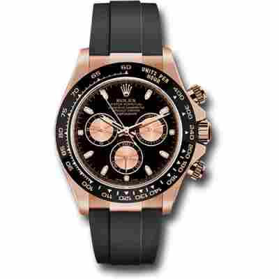 ROLEX DAYTONA 40MM OYSTERFLEX EVEROSE GOLD BLACK DIAL REF: 116515LN