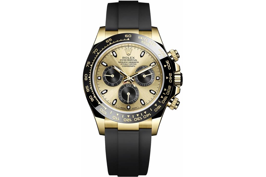 ROLEX DAYTONA 40MM OYSTERFLEX YELLOW GOLD CHAMPAGNE DIAL REF: 116518LN