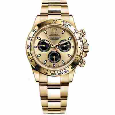 ROLEX DAYTONA COSMOGRAPH 40MM FULL YELLOW GOLD CHAMPAGNE DIAL REF: 116508