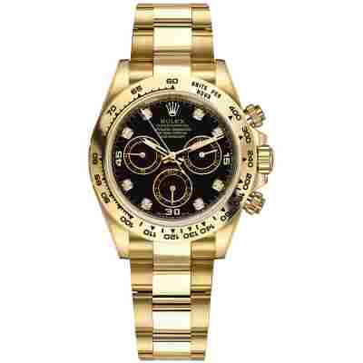 ROLEX DAYTONA COSMOGRAPH 40MM FULL YELLOW GOLD BLACK DIAL REF: 116508