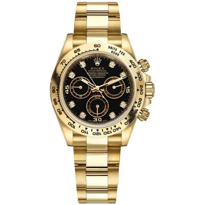 ROLEX DAYTONA COSMOGRAPH 40MM FULL YELLOW GOLD BLACK DIAL REF: 116508
