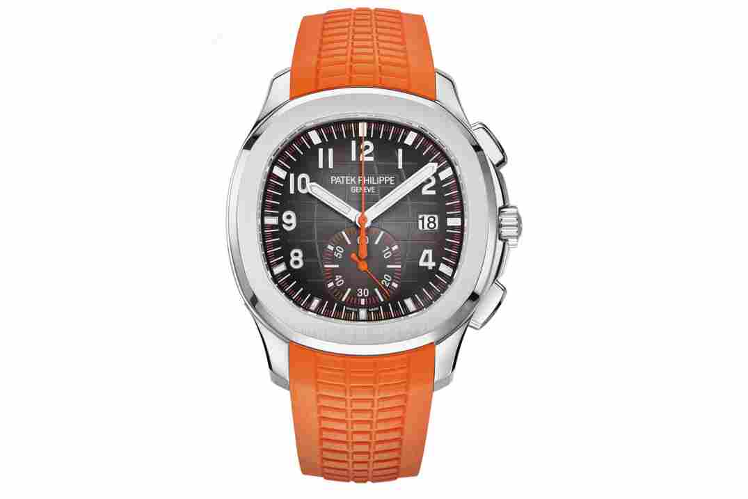 PATEK PHILIPPE AQUANAUT 42.2MM CHRONOGRAPH ORANGE STRAP REF: 5968A-001