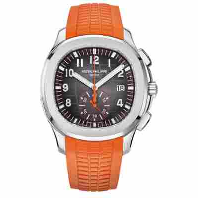 PATEK PHILIPPE AQUANAUT 42.2MM CHRONOGRAPH ORANGE STRAP REF: 5968A-001