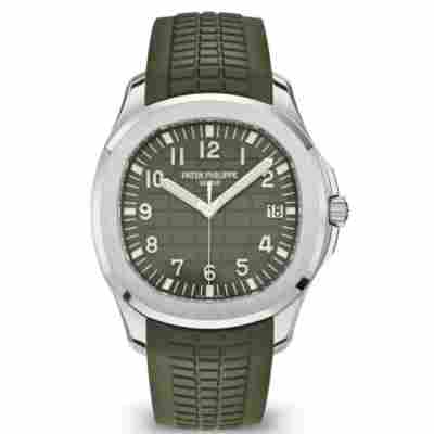 PATEK PHILIPPE AQUANAUT 42.2MM WHITE GOLD GREEN REF: 5168G-010