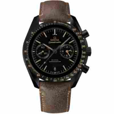 OMEGA SPEEDMASTER DARK SIDE OF THE MOON CO-AXIAL CHRONOMETER CHRONOGRAPH 44.25MM, VINTAGE BLACK, BLACK CERAMIC ON LEATHER STRAP, REF: 311.92.44.51.01.006