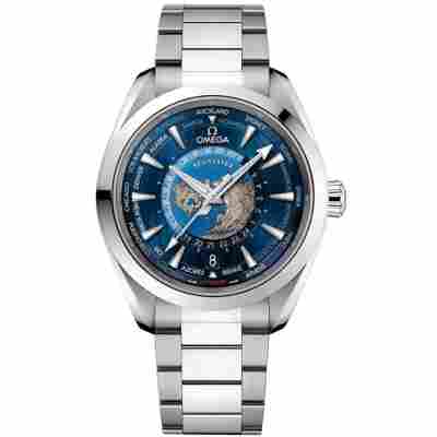 OMEGA SEAMASTER AQUA TERRA 150M CO-AXIAL MASTER CHRONOMETER GMT WORLDTIMER 43MM, STEEL ON STEEL, REF: 220.10.43.22.03.001