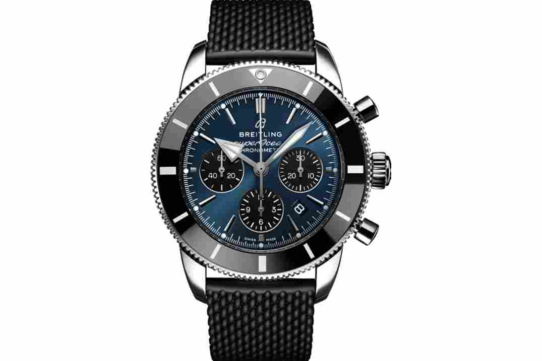BREITLING SUPEROCEAN HERITAGE II CRONOGRAPH 44MM BLUE DIAL REF: AB0162121C1S1