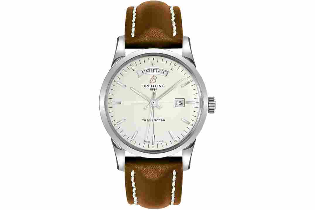 BREITLING TRANSOCEAN DAY&DATE 43 MM STEEL LEATHER  REF: A4531012
