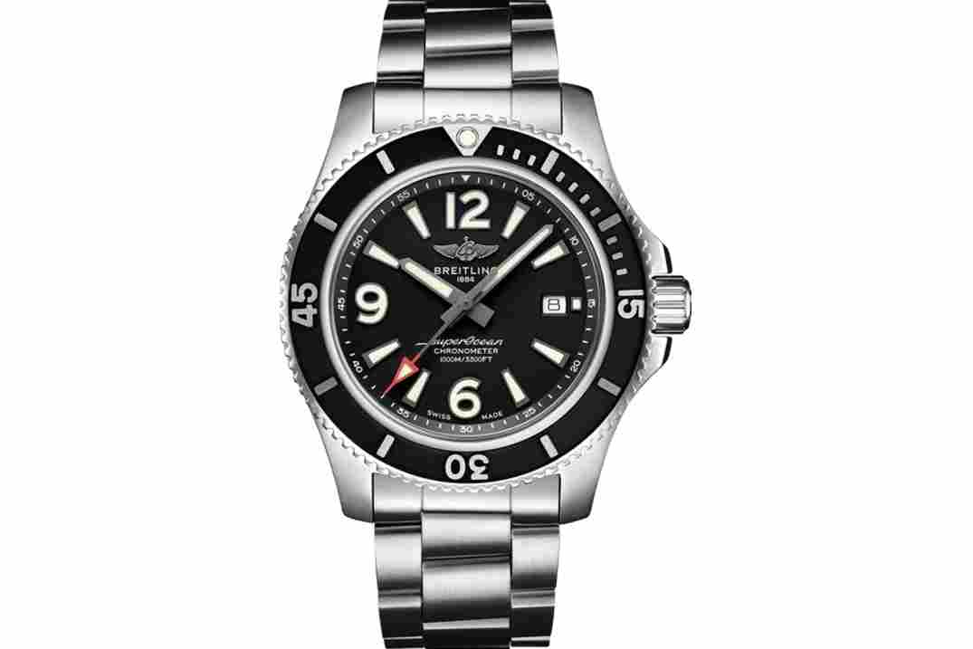 BREITLING SUPEROCEAN 44MM BLACK DIAL 1000 DIVER REF: A17367D71B1A1