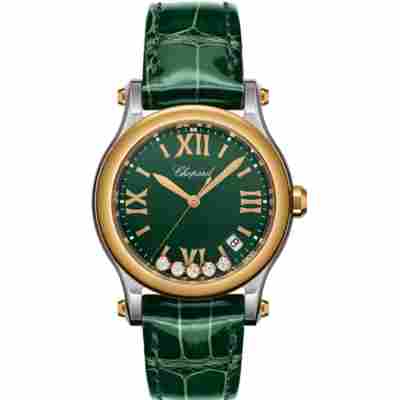 CHOPARD HAPPY SPORT 36MM STEEL GREEN DIAL 2021 REF: 278582-6005