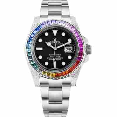 ROLEX SUBMARINER DATE RAINBOW STEEL 40MM REF: 116610RBOW