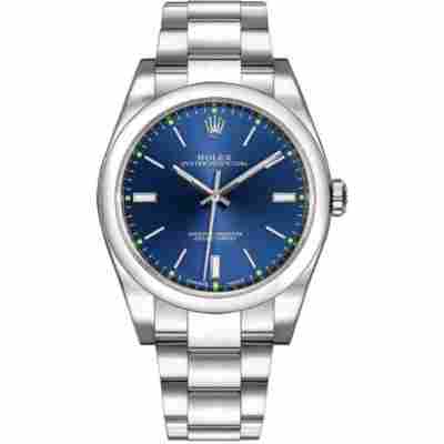 ROLEX OYSTER PERPETUAL BLUE DIAL STEEL 39MM REF: 114300