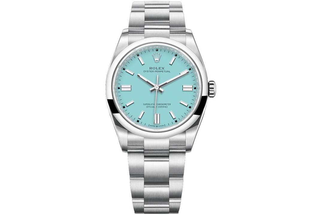 ROLEX OYSTER PERPETUAL TIFANNY BLUE DIAL 36MM REF: 126000