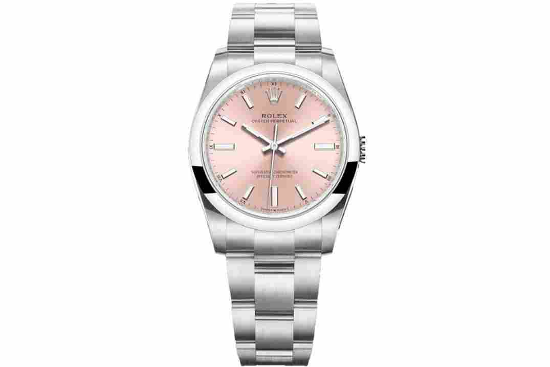 ROLEX OYSTER PERPETUAL PINK DIAL 34MM REF: 124200