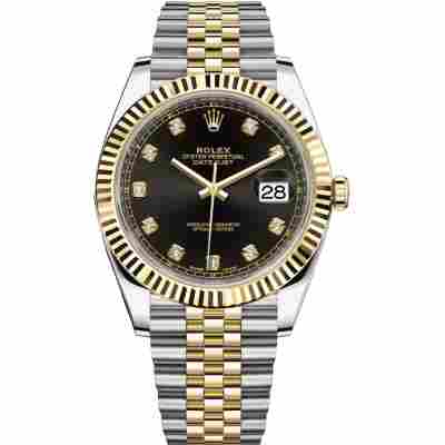 ROLEX DATEJUST YELLOW GOLD&STEEL BLACK DIAL 41MM REF: 126333