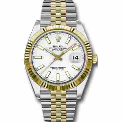 ROLEX DATEJUST YELLOW GOLD&STEEL WHITE DIAL 41MM REF: 126333