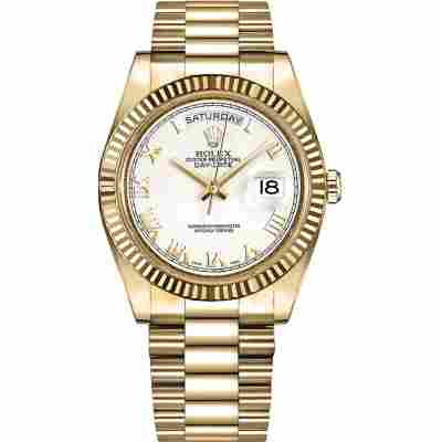 ROLEX DAY-DATE II YELLOW GOLD WHITE GOLD 41MM REF: 218238