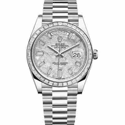 ROLEX DAY-DATE 40 MM 18K WHITE GOLD METEORITE DIAL REF: 228349RBR