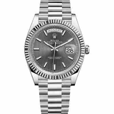 ROLEX DAY-DATE 40MM 18K WHITE GOLD AUTOMATIC REF: 228239
