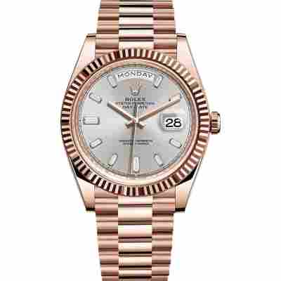 ROLEX DAY-DATE 40MM EVEROSE GOLD SUNDUST DIAL REF: 228235