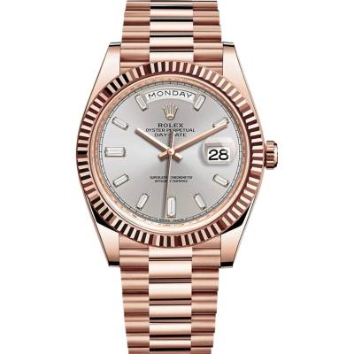 ROLEX DAY-DATE 40MM EVEROSE GOLD SUNDUST DIAL REF: 228235