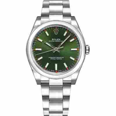 ROLEX OYSTER PERPETUAL 34MM GREEN DIAL AUTOMATIC REF: 114200