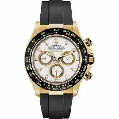 ROLEX DAYTONA 40MM OYSTERFLEX YELLOW GOLD WHITE DIAL REF: 116518LN