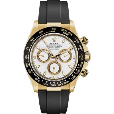 ROLEX DAYTONA 40MM OYSTERFLEX YELLOW GOLD WHITE DIAL REF: 116518LN