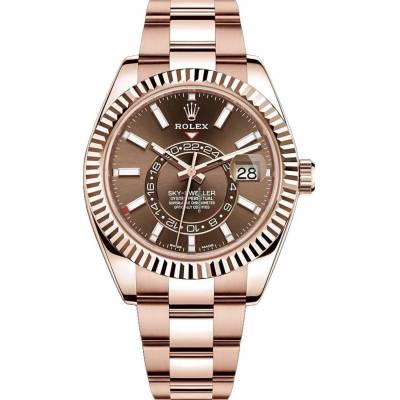 ROLEX SKY-DWELLER 42MM ROSE GOLD CHOCOLATE DIAL REF: 326935