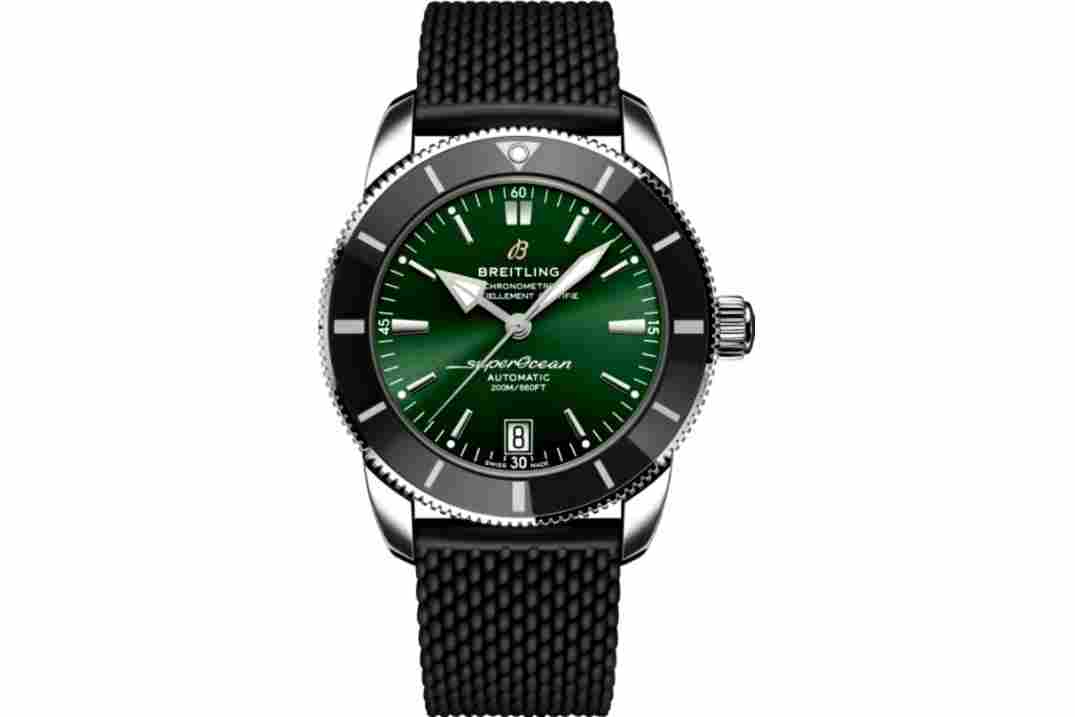 BREITLING SUPEROCEAN HERITAGE 42MM GREEN DIAL REF: AB2010121L1S1