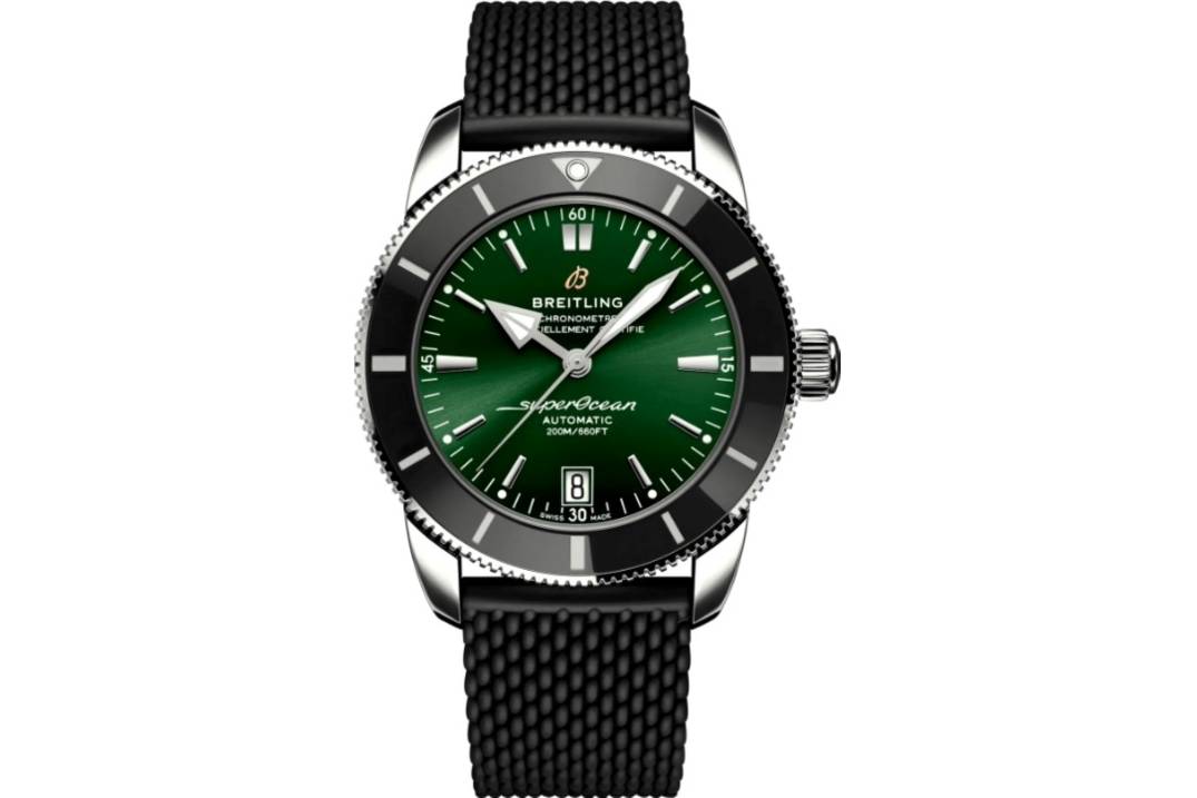 BREITLING SUPEROCEAN HERITAGE 42MM GREEN DIAL REF: AB2010121L1S1