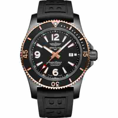 BREITLING SUPEROCEAN 36MM BLACK DIAL RUBBER STRAP REF: U17368221B1S1