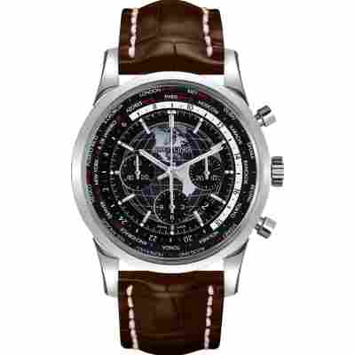 BREITLING TRANSOCEAN CHRONOGRAPH 46MM UNITIME BROWN LEATHER REF: AB0510U4