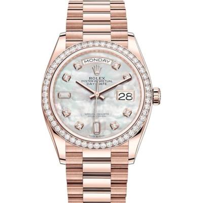 ROLEX DAY-DATE 36 MOP DIAMOND BEZEL AUTOMATIC REF: 128235RBR