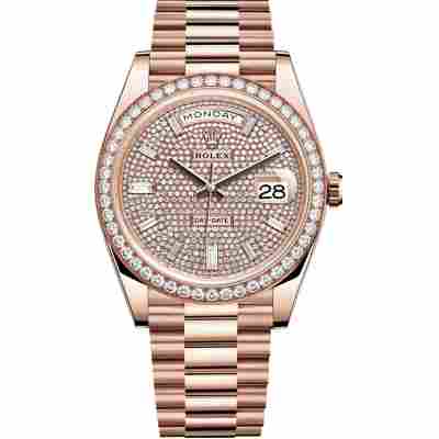 ROLEX DAY-DATE 40 EVEROSE GOLD DIAMOND BEZEL REF: 228345RBR