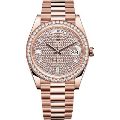 ROLEX DAY-DATE 40 EVEROSE GOLD DIAMOND BEZEL REF: 228345RBR
