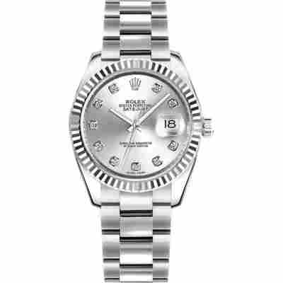 ROLEX DATEJUST 31 WHITE GOLD SILVER DIAL AUTOMATIC REF: 178274